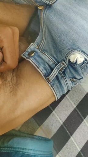 Cumshot by a Big 8.1 Inch Dick Laying on Bed