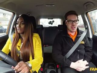 Jai James Kissed Him, Then Took Hardcore Doggy and Cum on Her Black Cunt - Fake Driving School