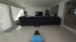 Personal trainer gets banged hard riding those big milf tits POV