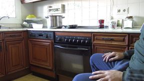 Horny Stepmother Couldn't My Cock After I Masturbated in Her Kitchen