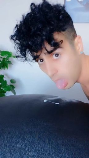 Twink Has Yummy Breakfast - Own Cum Eating