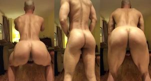 Huge ass musle jock gets caged solo dripping
