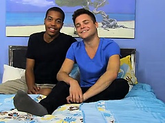 Interracial gay couple Dustin Fitch and Markell Jacobs fuck