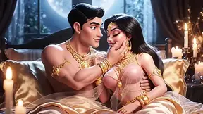 Luxury Cartoon Lovers Intimate Bedroom Romance Compilation - Gold Ornaments Sensual Animated Passion