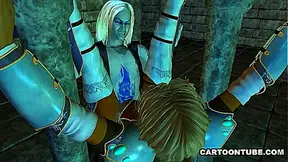 Ebony Elven Warrior Defies Dark Tentacles in Steamy Hentai Battle