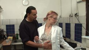 Hot German lady take dick in the kitchen