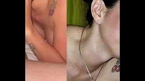 Ela confudio o pau do f&atilde_ com o do marido e acabou sentando sem camisinha no pau errado