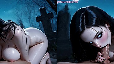 Banshee of the Moonlit Graves (Side-By-Side VR) ~ AI-Generated