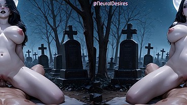 Banshee of the Moonlit Graves (Side-By-Side VR) ~ AI-Generated