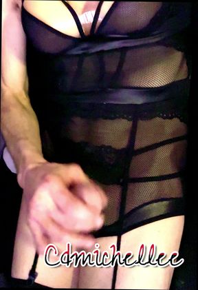 Cdmichelle Went Blond Wearing Black Garter Onepiece Bodysute