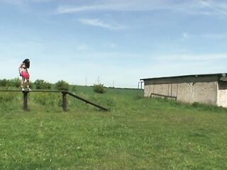 Old grandpapa screwed a breasty teen outdoors
