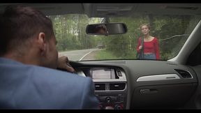 Sexy hitchhiker Eva Lexx got her first anal sex with a stranger who fucked her hard in the ass FLX006P01