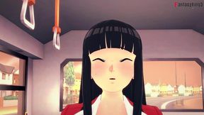 hinata on the bus with uniform - naruto - premium video