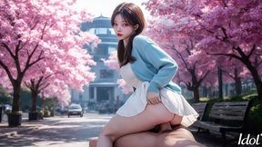 asian student loves to fuck in the park when everything is in bloom [ai]