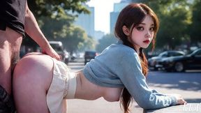 asian student loves to fuck in the park when everything is in bloom [ai]