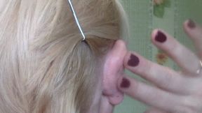 Ear masturbation Back view