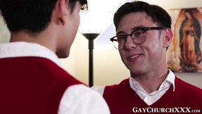 Beefy Archie Paige shoves his meat into Donovans tight butthole