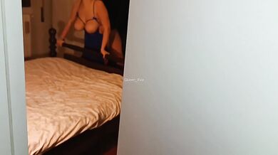Hubby watches as busty wife gets throat fucked and creampied by neighbor