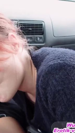German amateur teen wants to cheat on blowjob car date   Clip 3