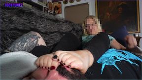 Best Friend's Cousin Gives a Secret Foot Smelling Handjob