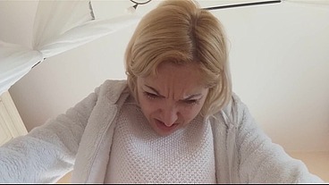 come dear, help the aunt find a suitable position to put on the suppository