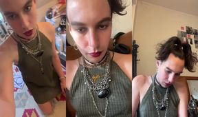 Cute Tgirl Smokes Bong Teases Feet Then Gushes Cum pt1