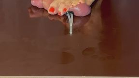 Oily footjob with 3 ruined orgasms