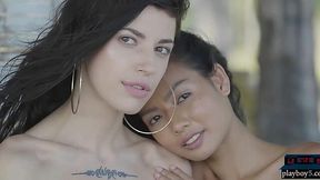 Petite Asian and Russian Lesbians Get Naughty Outdoors!