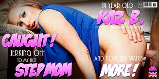 Hot Stepmom Kaz B. catches her stepson jerking off on her and now she wants the whole package