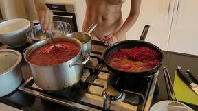 megan venturi making soup, fucked & squirting all over the floor