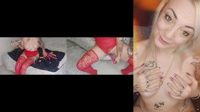 la fille de la mere noel s amuse avec tous ses joujoux et elle a adore ca