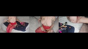 la fille de la mere noel s amuse avec tous ses joujoux et elle a adore ca