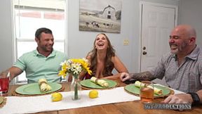 StepMom Teases StepSon's Hard Dick&#x1F346; Below The Table As StepDad Remains Unaware