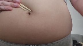 Chopsticks in My Bellybutton – Sushi Sticks Deep Navel Play & Tease (Belly Button Fetish)