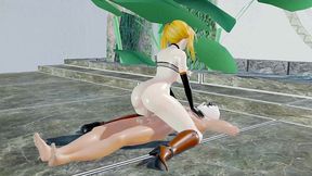 mirai akari sex and dance cynical night plan hentai vtuber girl big boobs mmd 3d orange boots