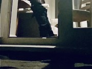 Neighbour CAUGHT wanking through balcony - HOT masturbation, great cumshot