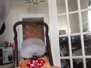 Humping the teddy bear wearing spandex