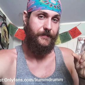 Daddy makes you drink a shot glass of cum for peeping on him from the closet