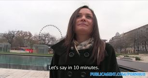 Beautiful brunette has sex for cash