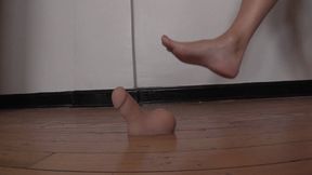 COCK INNARDS STOMPED OUT - Foot Fetish, CBT, Dildo Stomping - WMV