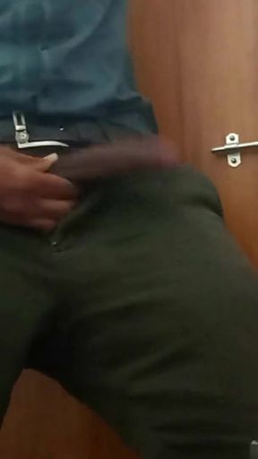 Today in the office toilet, I spit on my cock, masturbated and ejaculated. ( lltstr52 )   Clip 1