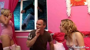 Step-daughter Pippa and her BGF Romana go wild at a swinger party