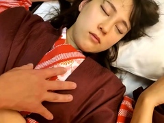 Pink labia close up of naive brunette