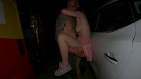 a young slut gets her ass busted in a parking lot