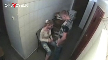 Hidden Security Camera Records Blonde Slut Pounded In Bakery Back Room