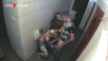 Hidden Security Camera Records Blonde Slut Pounded In Bakery Back Room