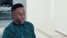 Ebony dudes Liam Cyber and Timarrie Baker engage in throat fucking and ass hammering