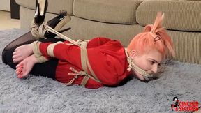 Autumn Dais - Helpless High Tech Hacker Hogtied Secured and Sock Gagged (WMV Format)