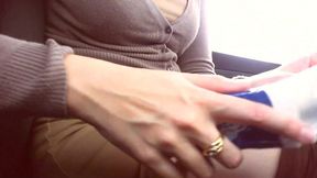 italian student drives and masturbates in a public parking lot