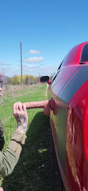 Roadside solo fun... full video found OF, DF, Fans etc #anal #dildo
